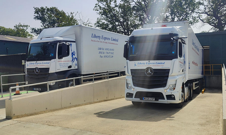 Liberty Express Ltd lorries are loaded ready for airfreight