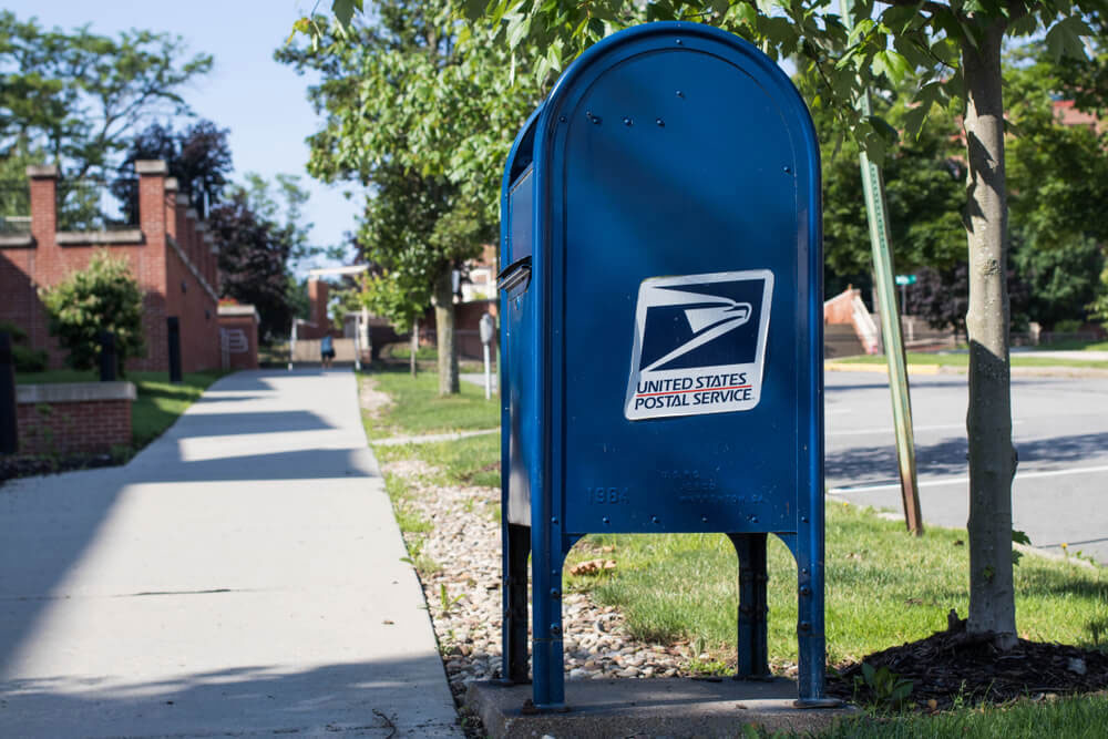 USPS Post box on the side walk